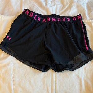 Under Armour Women's Athletic Shorts - Black with Pink Accents